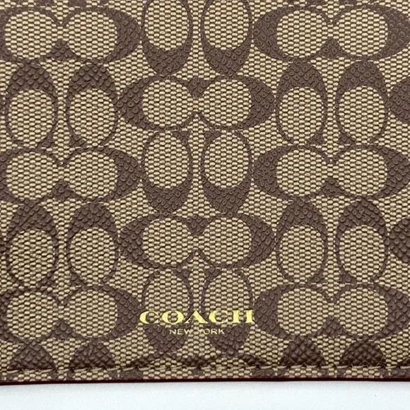 Coach Tan and Brown Signature Envelope Clutch - Picture 2 of 7